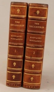 The Decameron of Giovanni Boccaccio by J. M Rigg 2 vol. 1921 leather bound - Picture 1 of 4