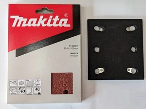 10xMakita 114mmX102 hojas de lijado de palma + placa base BO4561 BO4556/555/554-40Grit - Imagen 1 de 4