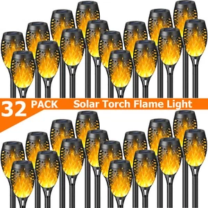 32Pack Outdoor Solar Torch Dancing Flame Light Garden Flickering Lamp Waterproof - Picture 1 of 12
