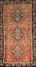 Antique Geometric Tribal Abadeh Hand-knotted 4'x8' Area Rug Wool Oriental Carpet