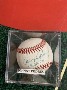 JOHNNY PODRES SIGNED BASEBALL 1955 WS MVP Signature Ball Rawlings - Picture 1 of 6