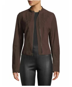 New $895 VINCE Suede Moto Jacket size 8 - Picture 1 of 3
