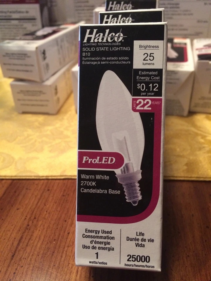 HALCO-B10CL1-827-LED - LED B10 - CANDELABRA - 1  Watt  - 2700 Kelvin  - 25 Lumen - Image 1 of 1