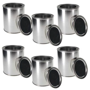 Latas y tapas de pintura de 1 pinta (16 onzas) (paquete de 6) latas de pintura de metal sin forro - Imagen 1 de 5