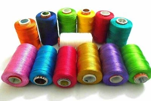 12 Assorted Machine Embroidery Thread Spool Floss Rayon / Art.Silk   - Picture 1 of 2