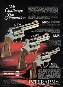1985 Rossi Modello M851 M85 & M88 Revolver Stampa Colore Originale Annuncio - Foto 1 di 1