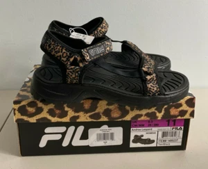Fila Women's Andros Adjustable Strap Sandal, Leopard Print 11 - Picture 1 of 8