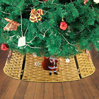 christmas tree basket stand - Christmas Tree Collar Wicker Ring Box Stand Cover Basket Handwoven Wicker Cover 
