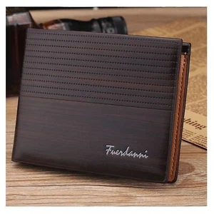 Genial Suave Cuero PU Billetera Feurdanni Marrón Oscuro Tarjeta de Crédito Cartera SIM ID - Imagen 1 de 9