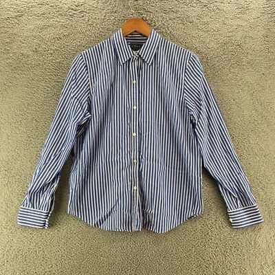 Chaps Classic Shirt Mens Large Blue Stripes Long Sleeve Button Up Non Iron - Image 1 of 4
