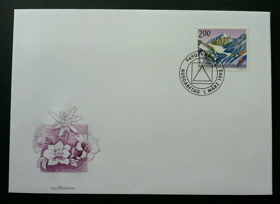 [SJ] Liechtenstein Mountain Definitive 1993 Nature (stamp FDC) - Image 1 of 4