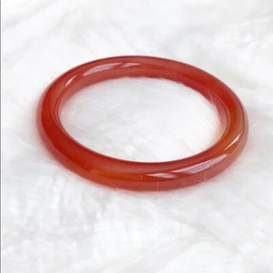 Brazalete de ágata rojo naranja natural diámetro interior 63 mm - forma redonda - Imagen 1 de 12