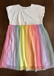 Wonder Nation Girls XXL 18 Rainbow Tulle Skirt T-Shirt Dress - Picture 1 of 6