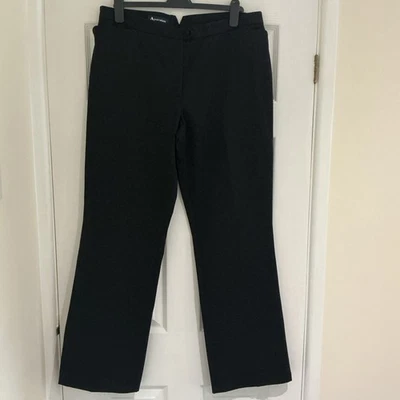 Acquascutum Black 100% Cotton Twill Bootcut Trousers Size UK 16. - Image 1 of 4