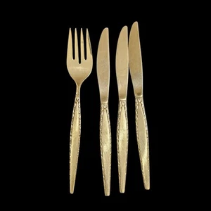 Oneida Venetia Community Stainless 3 Dinner Knives & Serving Fork Vtg MCM - Picture 1 of 2