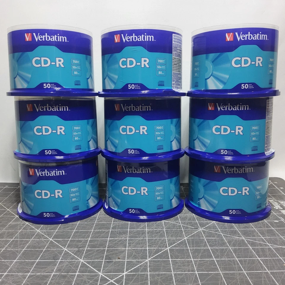 Set of 8 verbatim cD-R discs 700MB/80min 52x spindle silver 50/Pack 94691 office - Image 1 of 4