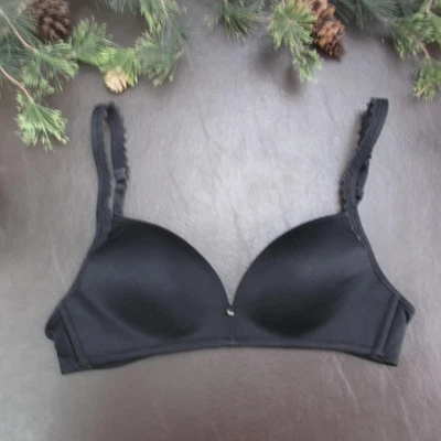 Warner's Bra Mujer 36A Negro Rosa Estilo 01091 Acolchado Inalámbrico Camiseta Foto 1 de 4