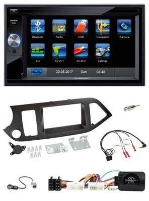 Blaupunkt 2DIN Bluetooth TMC USB Lenkrad SD Navigation für Kia Picanto ab 11 ohn - Bild 1 von 4
