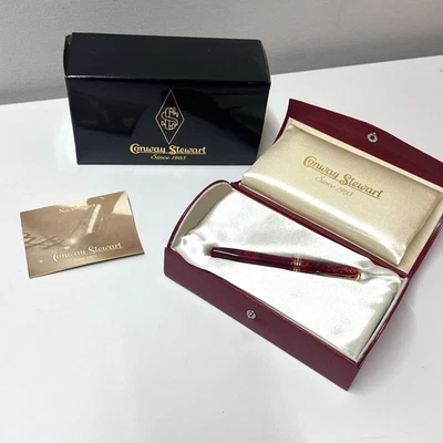 Conway Stewart No. Pluma Estilográfica 58 Mármol Rojo 18k M Limitada Nº 7/38 Sin Entintar Foto 1 de 4