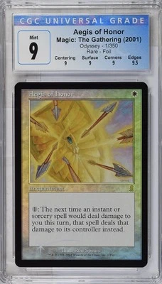 AEGIS OF HONOR Odyssey Foil Rare CGC 9 Q+ MTG [Nostalgium] - Image 1 of 2