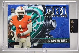 Cam Ward/5 2024 Wild Card QB1 Novato RC Equipo Azul Grabado Lámina Titanes Miami SSP - Imagen 1 de 3