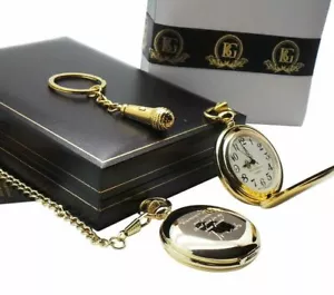 FIRMADO TOM WAITS Reloj de Bolsillo MICRÓFONO Llavero Lujo Revestido de Oro 24k Juego de Regalo - Imagen 1 de 6