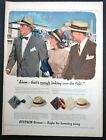 Original 1947 magazine publicité imprimée STETSON PAILLES chapeaux hommes mode années 1940