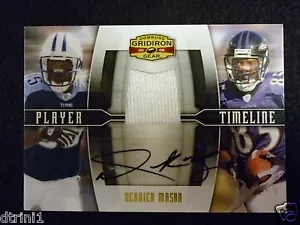 2008 Donruss Gridiron Gear PT-17 Autograph Jersey Derrick Mason #04/25 - Bild 1 von 3