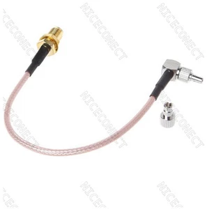 Cable de extensión de módem CRC9+TS9 macho ángulo recto a SMA hembra 4G LTE 20 cm - Imagen 1 de 5