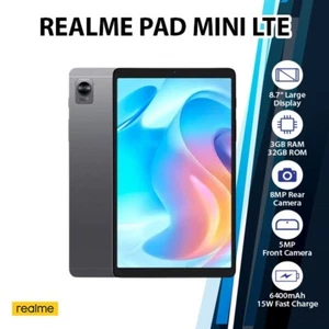 New Realme Pad Mini LTE 3GB+32GB Octa Core Global Ver. Android PC Tablet – GREY - Picture 1 of 5