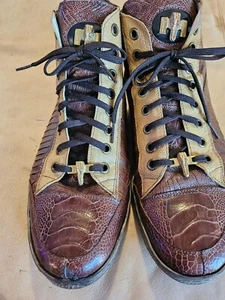 MAURI genuine ostrich high top sneakers US 13 RARE FIND - Picture 1 of 6