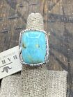 Barse Jacquard Turquoise Rectangle Ring- Silver Overlay-7-NWT