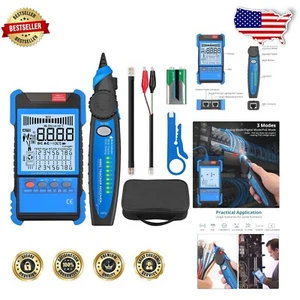 15-in-1 Network Cable Tester with LCD, Poe & NCV for Cat7/Cat8 - Portable - Picture 1 of 15