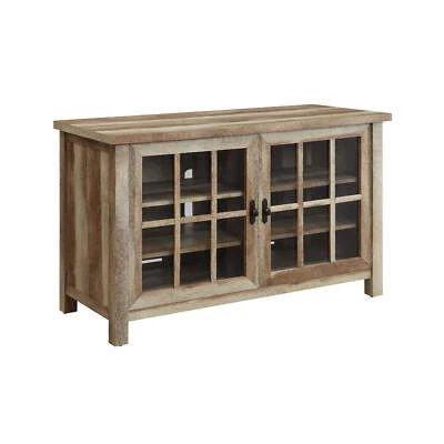 Oxford Square TV Stand for TVs up to 55" Rustic Brown Media Storage NEW - Image 1 of 4