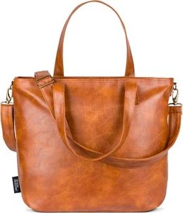 Simple Modern Vegan Leather Tote Bag for Women Brown - Picture 1 of 7
