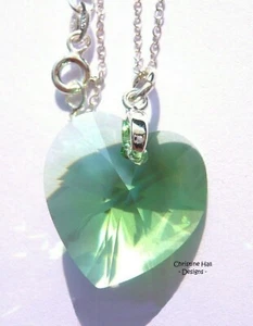 Sterling Silver Swarovski Elements PERIDOT 18mm Green Crystal August Birthstone - Picture 1 of 10