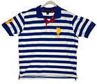 US Polo Assn. Polo Shirt Blue Stripes  Big Logo Collared Mens 2XL
