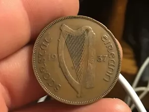 Irlanda 1937 centavo grande 30,9 mm, centavo, buena suerte, centavo grande irlandés, 1 moneda - Imagen 1 de 22