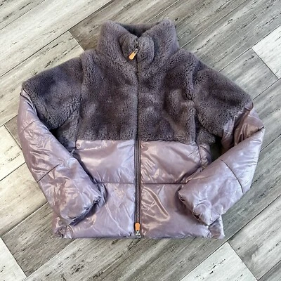 Save The Duck GIRLS' Callie FAUX FUR Puffer JACKET Ash Purple Size 12 $238 - Image 1 of 4