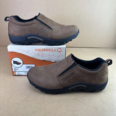 Zapatos sin cordones Merrell Jungle Moc J95625 marrón de cuero nobuck para niños talla 7 Foto 1 de 4