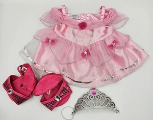Build A Bear Workshop Princess Dress Shoes & Tiara - Pink Sequin Rose - Clothes - Picture 1 of 4