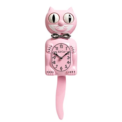 KIT RELOJ GATO RETRO ROSA Y CROMO -Tamaño Completo - 15.5"- HECHO EN EE. UU. Foto 1 de 4