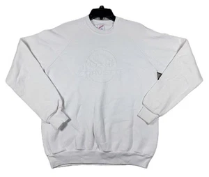 Vintage Corvette Sweater Jerzees Womens Size XL White Chevrolet Y2K - Picture 1 of 8
