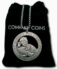 Hobo Cut Coin Necklace Santa Checking Naughty Nice List Jewelry US Art Dollar