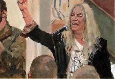 Patti Smith. Original painting, acrylic on canvas. Art. Signed. 6"x4"