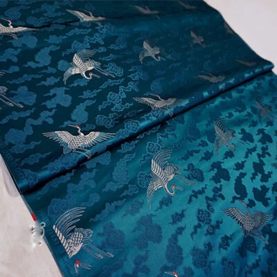 100X70cm Kran Jacquard Brokat Stoff Satin Stoff DIY Materialien Nähen Basteln - Bild 1 von 4