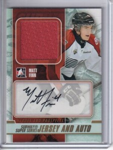 2012-13 ITG Heroes and Prospects Subway Jersey Autographs Gold Matt Finn OHL /10
