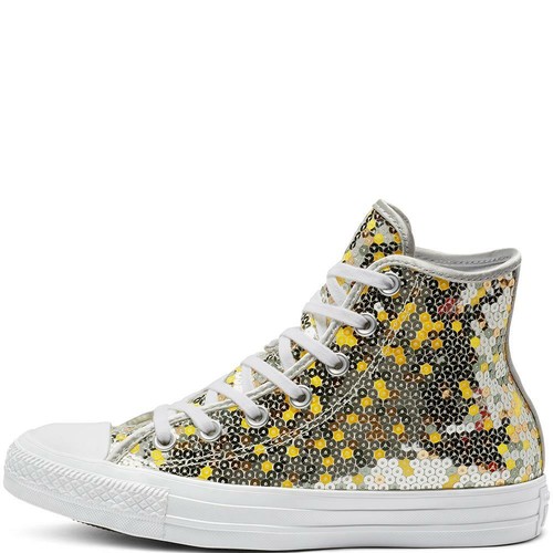 Converse CTAS HI 562444C Donna argento puro UK 3 8