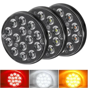 Remolque redondo 12/24V 3" rojo blanco amarillo amarillo LED con luz trasera de freno marcador - Imagen 1 de 18