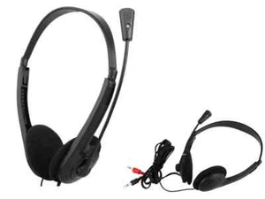 2X Kopfbügel Headset PC Laptop Stereo Kopfhörer Mikrofon 2x 3,5mm Stecker +Kabel - Bild 1 von 1